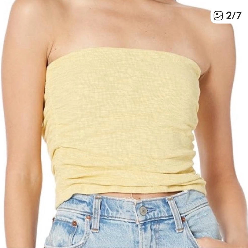 Free People Boulevard Yellow Tube Top - Women